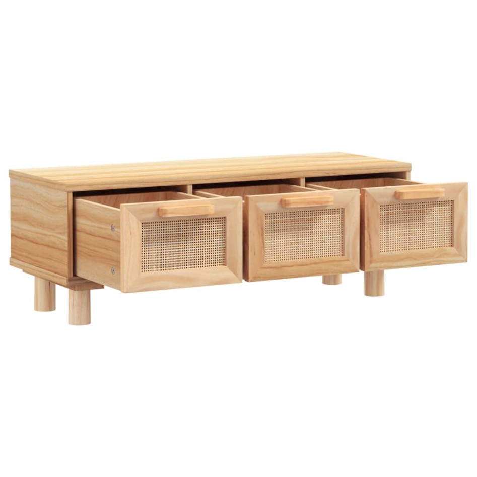 Mesa de centro madera contrachapada y pino marrón 80x40x30