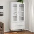 Mueble vitrina MOLDE madera maciza de pino blanco 90x35x175