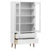 Mueble vitrina MOLDE madera maciza de pino blanco 90x35x175
