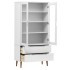 Mueble vitrina MOLDE madera maciza de pino blanco 90x35x175