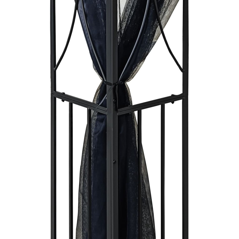 Cenador con paredes acero gris antracita 400x300x270