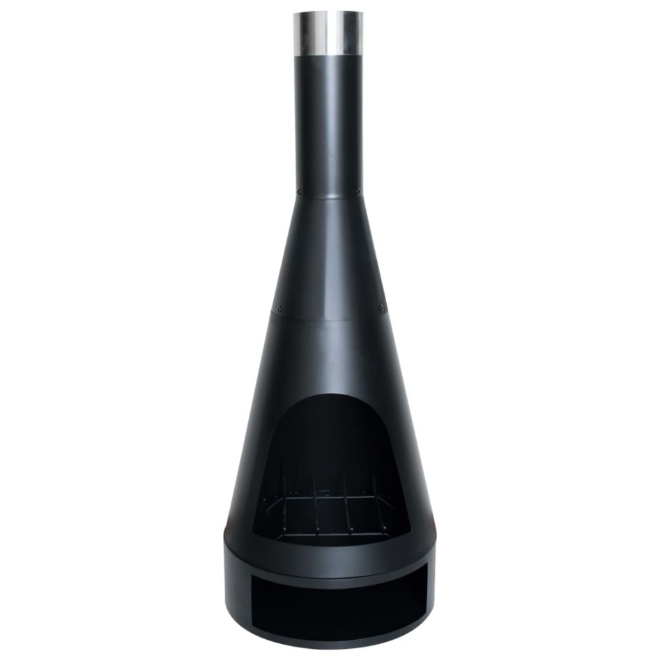 RedFire Chimenea Kingston de acero negro mate 43x120
