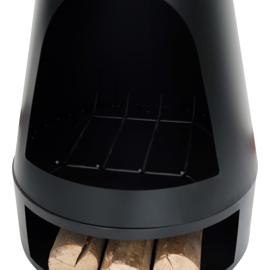 RedFire Chimenea Kingston de acero negro mate 43x120