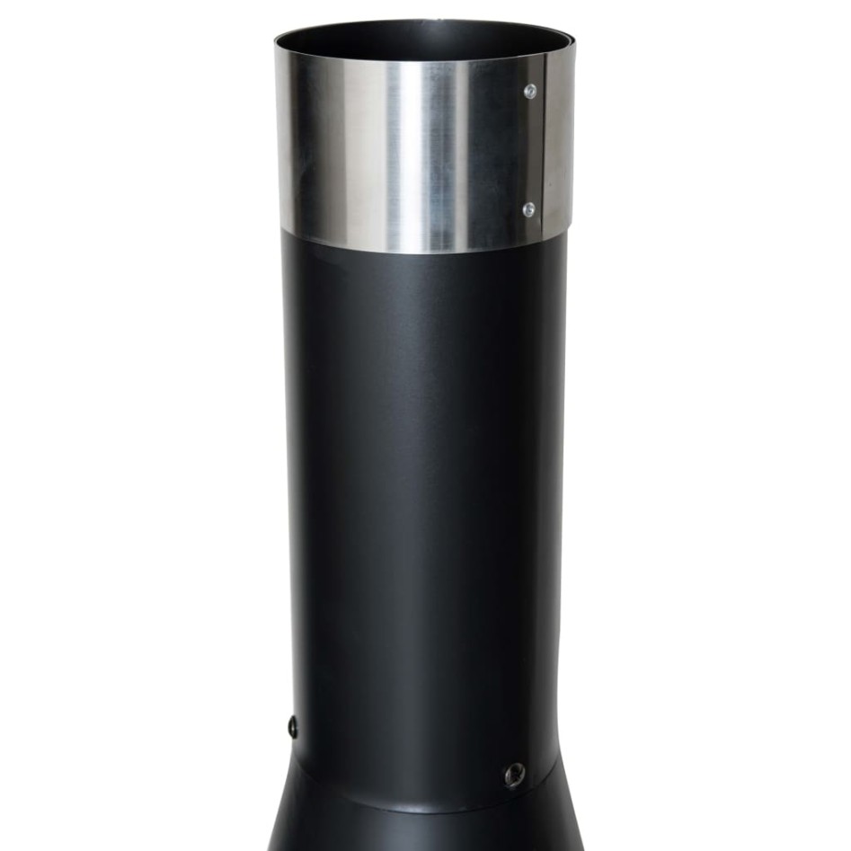 RedFire Chimenea Kingston de acero negro mate 43x120