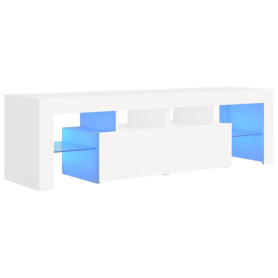 Mueble de TV con luces LED blanco 140x36,6x40