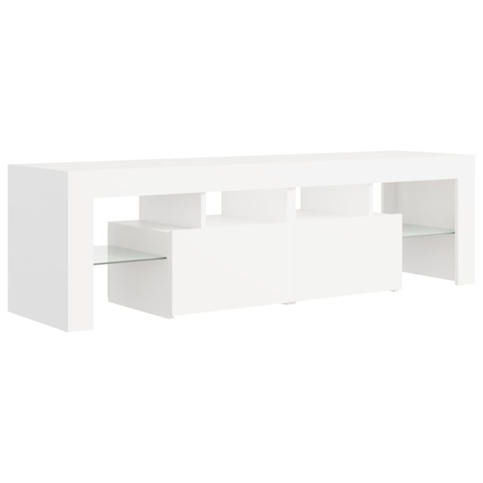 Mueble de TV con luces LED blanco 140x36,6x40