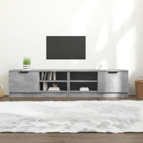 Mueble de TV 2 pzas madera contrachapada hormigón 80x35x36,5