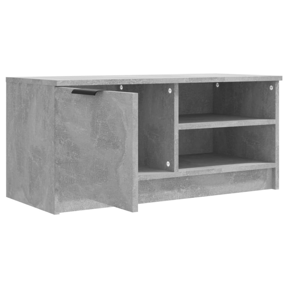 Mueble de TV 2 pzas madera contrachapada hormigón 80x35x36,5