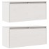 Armario de pared 2 uds madera maciza de pino blanco 80x30x35