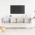 Armario de pared 2 uds madera maciza de pino blanco 80x30x35