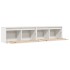 Armario de pared 2 uds madera maciza de pino blanco 80x30x35