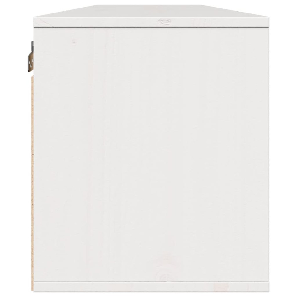 Armario de pared 2 uds madera maciza de pino blanco 80x30x35