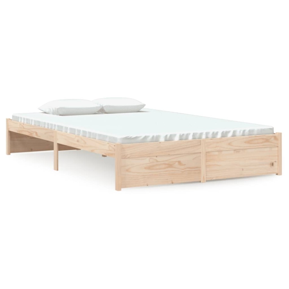 Estructura de cama doble sin colchón madera maciza 120x190