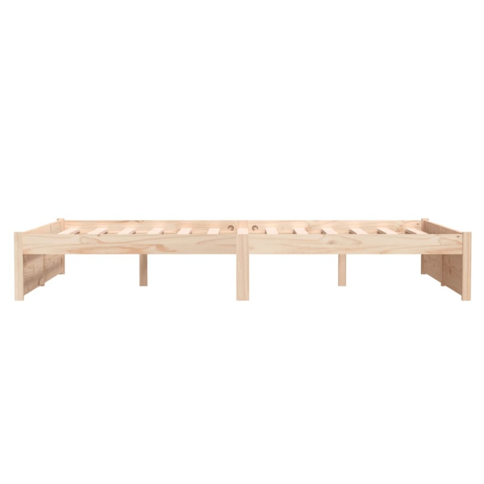 Estructura de cama doble sin colchón madera maciza 120x190