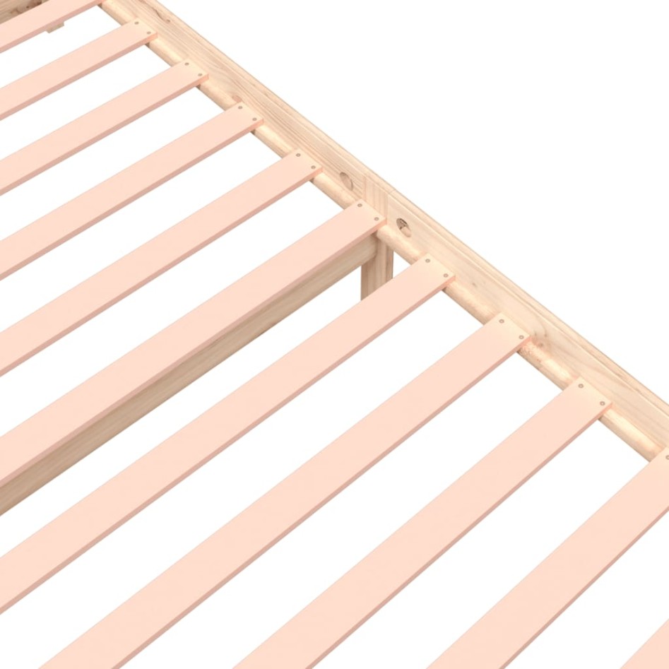Estructura de cama doble sin colchón madera maciza 120x190