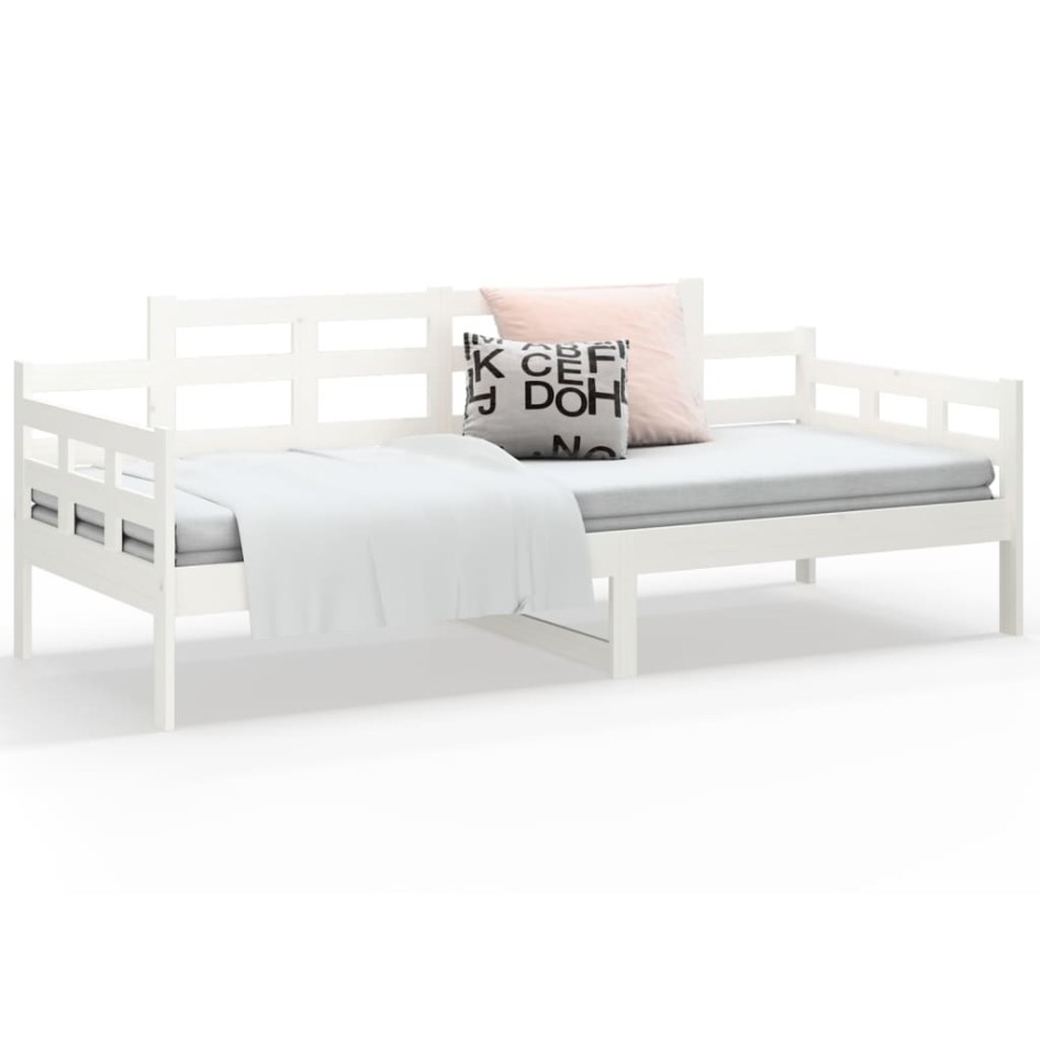 Sofá cama sin colchón madera maciza de pino blanco 90x200