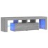 Mueble de TV con luces LED gris Sonoma 140x36,5x40