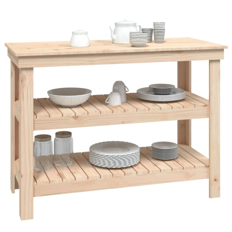 Banco de trabajo de madera maciza de pino 110,5x50x80