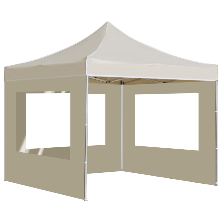 Carpa plegable profesional con paredes aluminio crema 3x3