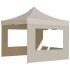 Carpa plegable profesional con paredes aluminio crema 3x3