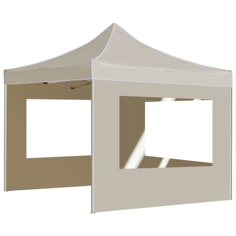 Carpa plegable profesional con paredes aluminio crema 3x3