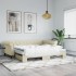 Sofá cama nido con colchón cuero sintético crema 90x200