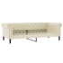 Sofá cama nido con colchón cuero sintético crema 90x200