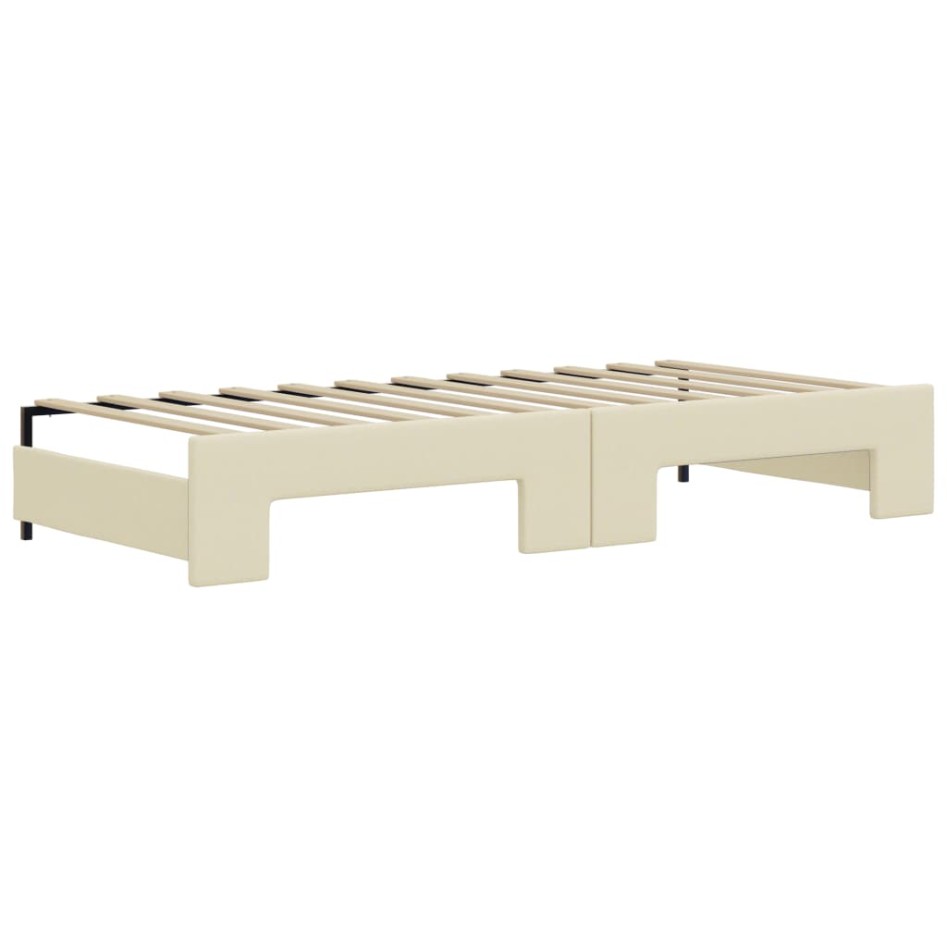 Sofá cama nido con colchón cuero sintético crema 90x200