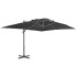 Sombrilla voladiza de jardín con palo de aluminio negro 4x3