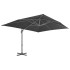Sombrilla voladiza de jardín con palo de aluminio negro 4x3