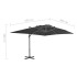 Sombrilla voladiza de jardín con palo de aluminio negro 4x3