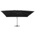 Sombrilla voladiza luces LED y poste aluminio negra 400x300