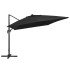 Sombrilla voladiza luces LED y poste aluminio negra 400x300