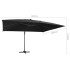 Sombrilla voladiza luces LED y poste aluminio negra 400x300