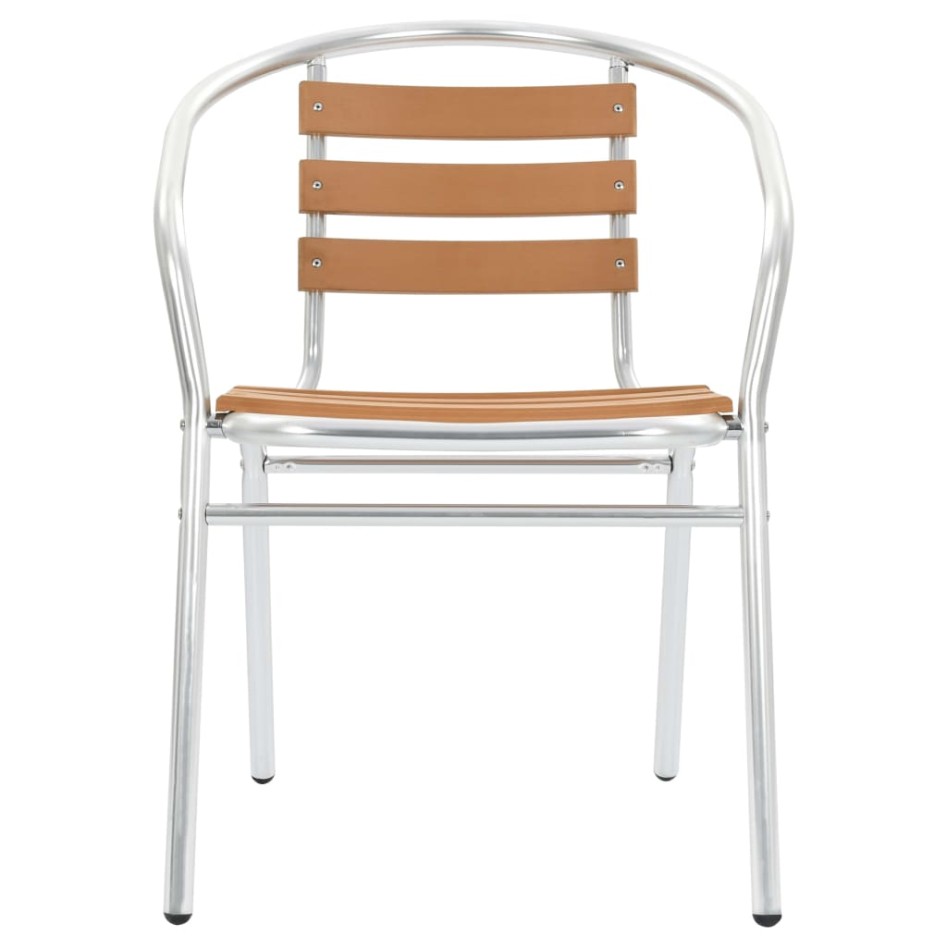 Sillas de jardín apilables 4 unidades aluminio y WPC