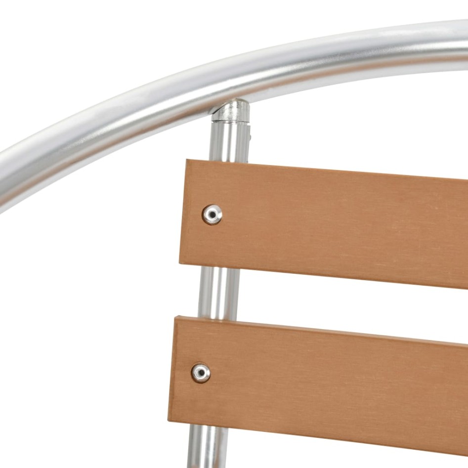 Sillas de jardín apilables 4 unidades aluminio y WPC