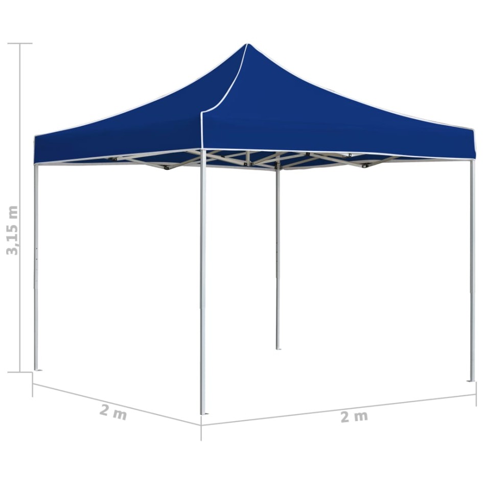 Carpa plegable profesional de aluminio azul 2x2