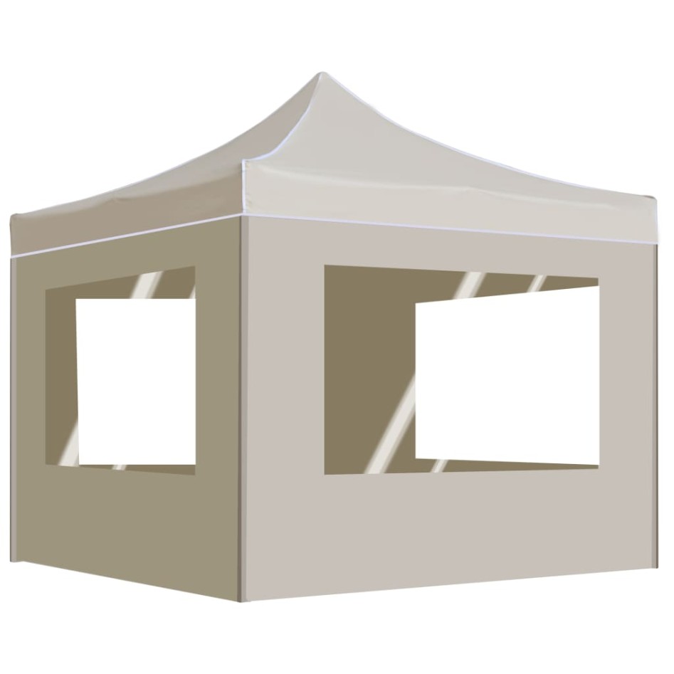 Carpa plegable profesional paredes aluminio color crema 2x2