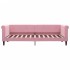 Sofá cama con colchón terciopelo rosa 80x200