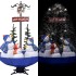 Árbol de Navidad con nieve con base de paraguas PVC azul 170
