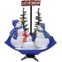 Árbol de Navidad con nieve con base de paraguas PVC azul 170