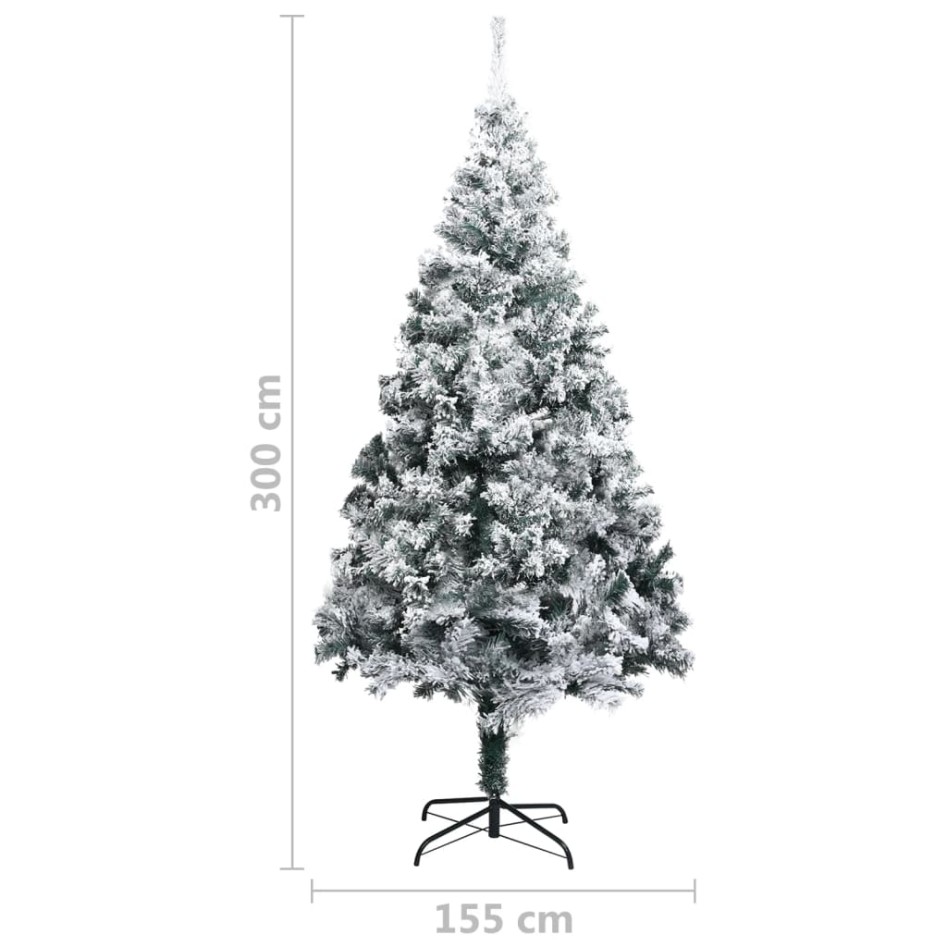 Árbol de Navidad artificial con nieve PVC verde 300