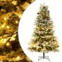Árbol de Navidad con luces y piñas PVC PE verde 225