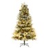 Árbol de Navidad con luces y piñas PVC PE verde 225