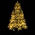 Árbol de Navidad con luces y piñas PVC PE verde 225