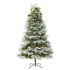 Árbol de Navidad con luces y piñas PVC PE verde 225
