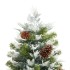 Árbol de Navidad con luces y piñas PVC PE verde 225