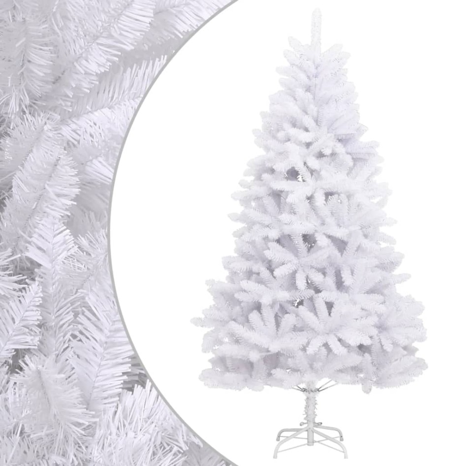 Árbol de Navidad artificial con bisagras y soporte blanco