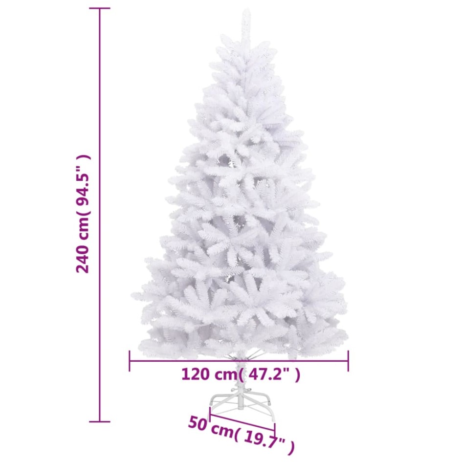 Árbol de Navidad artificial con bisagras y soporte blanco