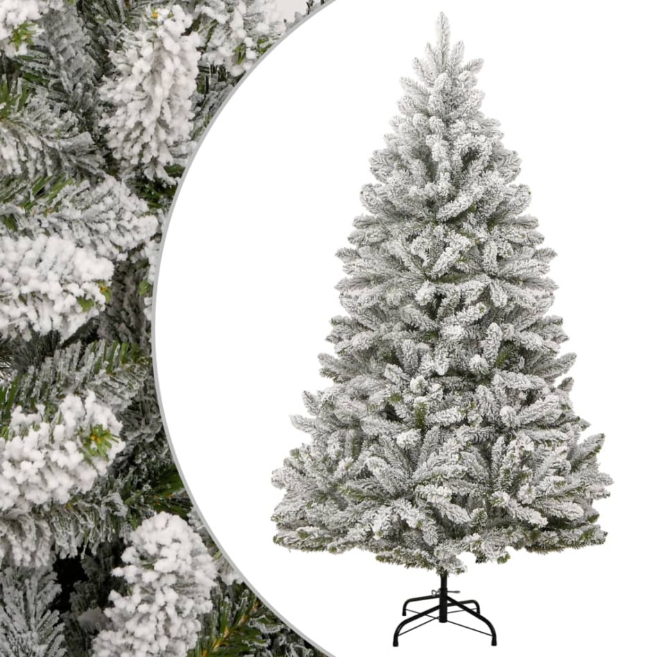 Árbol de Navidad artificial con bisagras y nieve flocada 300